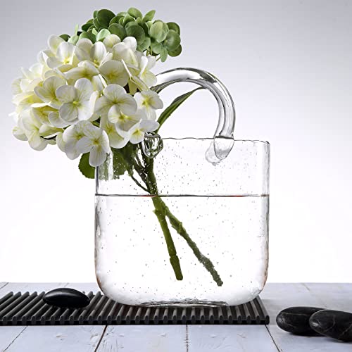 Purse Vase, Handbag Clear Glass Bag Vase for Flower Farmhouse Centerpieces Decor