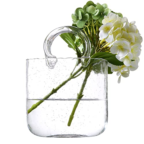 Purse Vase, Handbag Clear Glass Bag Vase for Flower Farmhouse Centerpieces Decor