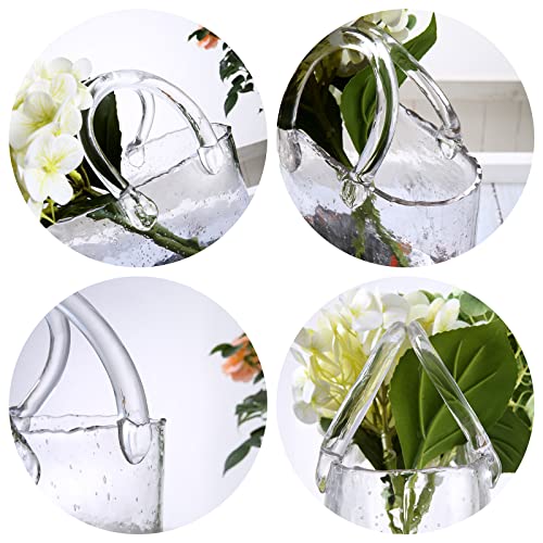 Purse Vase, Handbag Clear Glass Bag Vase for Flower Farmhouse Centerpieces Decor