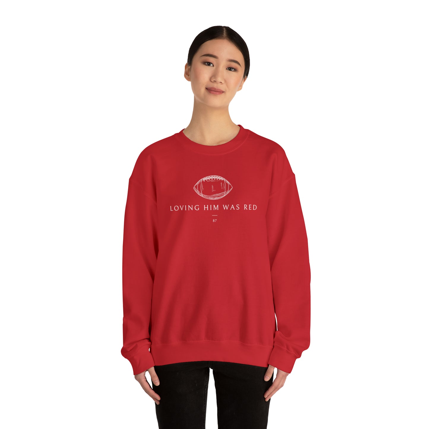 Travis Kelce Sweatshirt, Kansas City Chiefs Shirt, Loving Him was Red Football Crewneck, Taylor Swift Evermore