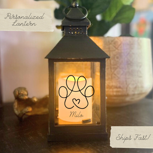 Personalized Lantern, Pet Memorial Gift Lantern, Always in Your Heart, Custom Lantern, In Memory, Dog Pet Loss, Bereavement