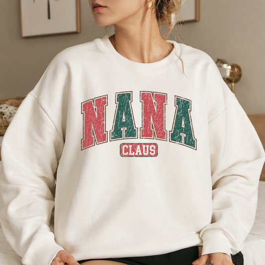 Nana Claus Christmas Sweatshirt, Funny Christmas Shirt, Christmas Crewneck, Xmas Tee, Gift for Nana, Nana Christmas, Gift for Grandma