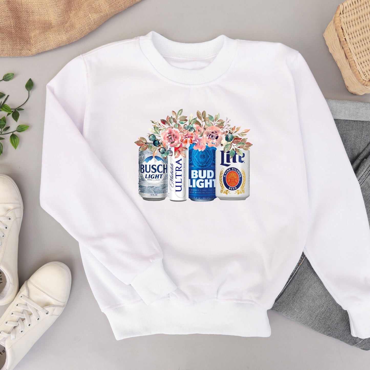 Floral Beer Sweatshirt