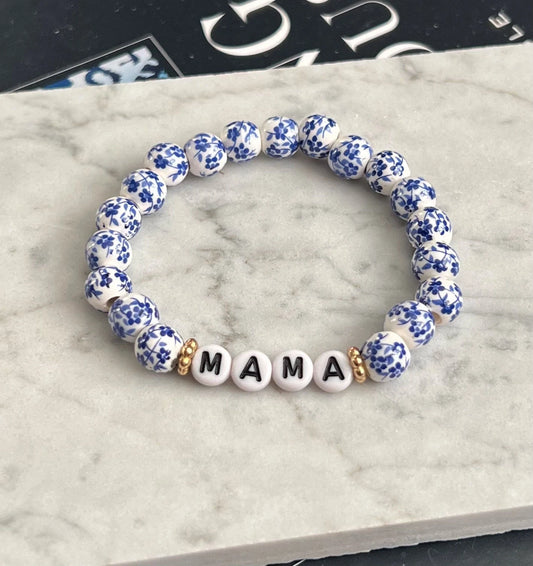 Blue and White Chinoiserie Bracelet