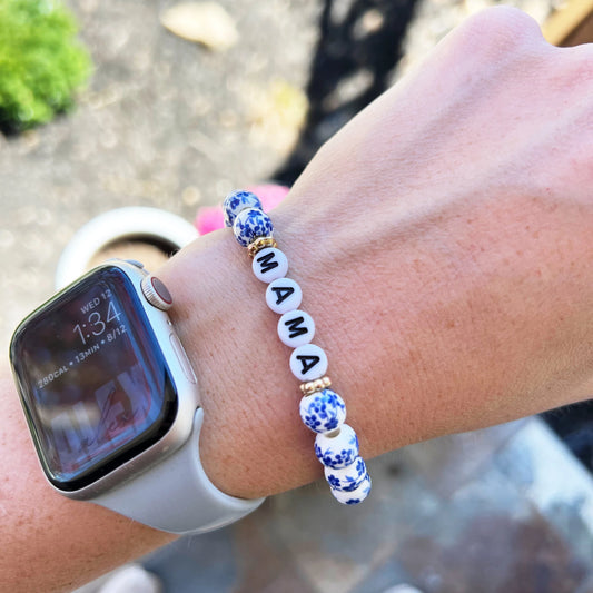 Blue and White Chinoiserie Bracelet